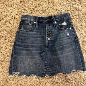 Madewell distress Jean skirt
